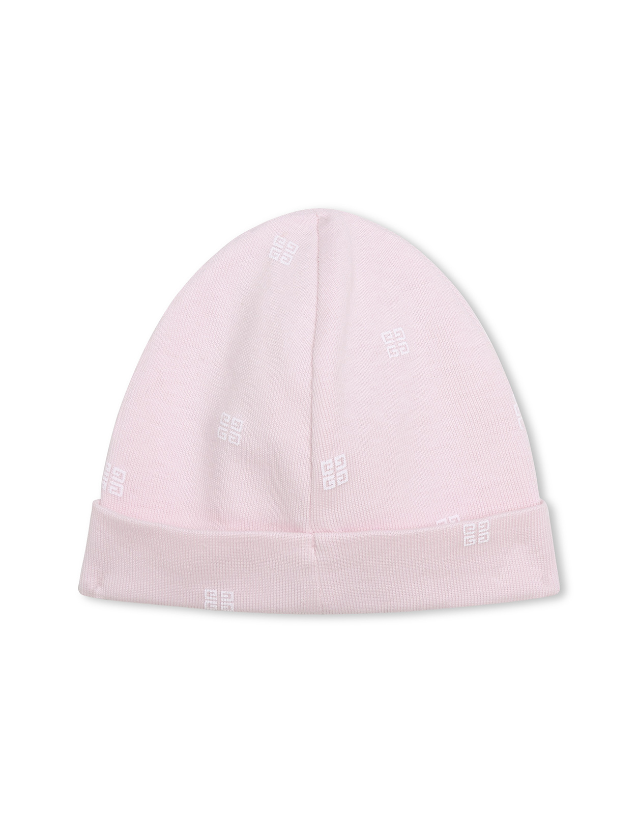 Set of 2 Beanies In White And Pink Printed Cotton